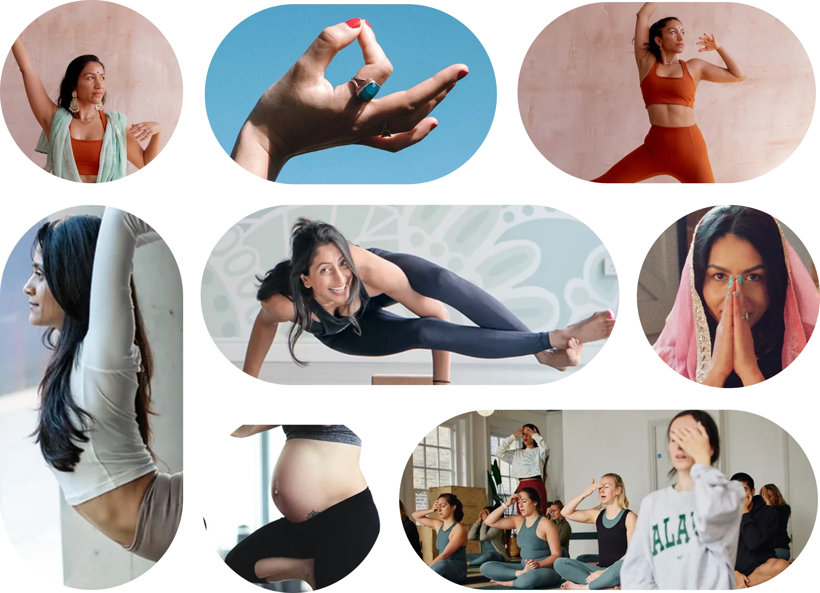 Yoga types collage